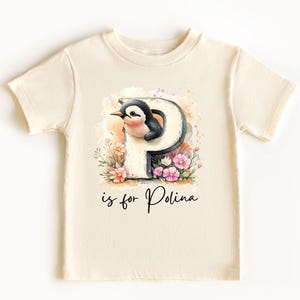 Body de bebé y camisetas para niños pequeños con el nombre personalizado de la letra P, equipo de animales, personalizado con el nombre en letra grande escrita a mano para niños