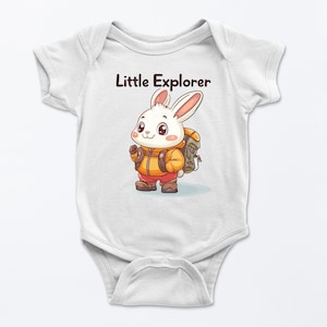 Rabbit Adventure Bunny Little Explorer Toddler Onesie Outdoor Nature Baby Shirt Hiking Camping Wildlife Outfit Adventure Baby Gift