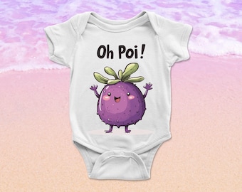 Oh Poi Tropical Island Beach Tuta Viola Divertente Carino Divertente Regalo per il bambino sorella fratello Neonato Nuova Mamma regalo Ridere Rosso