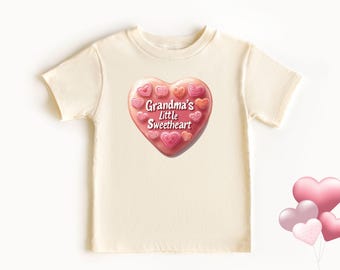 Adorable Grandma’s Little Sweetheart Valentine’s Day Bodysuit Toddler T-shirts Great Gift for Kids Moms, Newborns Love Cute Outfit