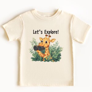 Lets Explore Cute Giraffe Adventure Explorer Toddler Kids Outdoor Nature Baby Shirt Hiking Camping Wildlife Outfit Adventure Baby Gift