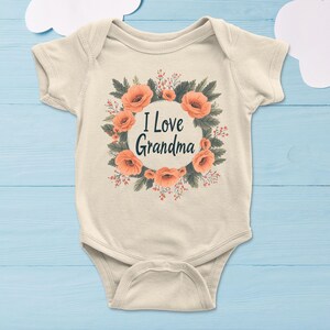 I love Grandma Onesie & Toddler T-Shirt with Cute Family Tutu Baby kids Design Perfect for First Birthdays Special Celebrations Happy Party
