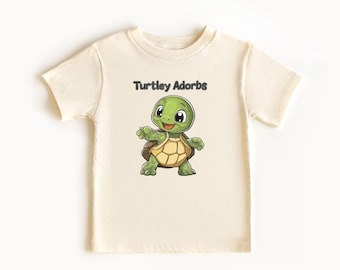 Adorables bodys para bebé con temática de animales Turtley Adorbe, camisetas para niños pequeños, súper lindos, cómodos, perfectos para usar todos los días o como regalo para la hora de la siesta.