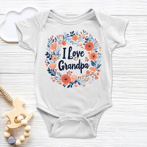 I love Grandpa Onesie & Toddler T-Shirt with Cute Family Tutu Baby kids Design Perfect for First Birthdays Special Celebrations Happy Party