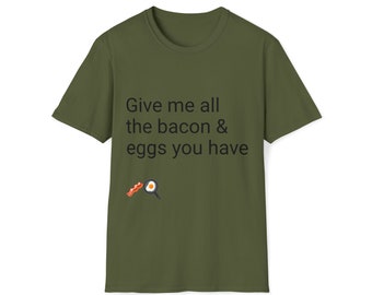 ベーコンと卵を全部くださいユニセックスTシャツパークスアンドレクリエーションロンスワンソン
