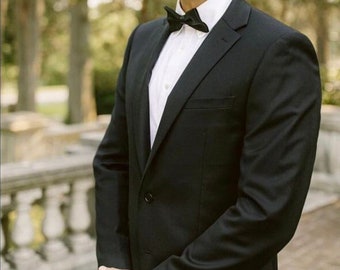 Bespoke Black Suit: Luxury Handmade Groom Suit for Events