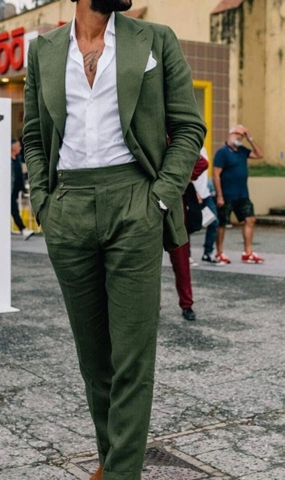 Costume de mariage en lin pour homme cheap