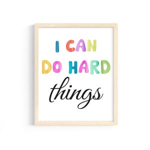 I Can Do Hard Things Poster,  Kids Affirmations, Positive Classroom Posters, Educational Wall Art, School Counselor