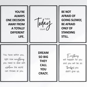 Motivational Posters, Set of 6 Printables,Modern Home Office Prints,Office Decor for Women, Motivation Wall Art, Inspirational Work Quotes,