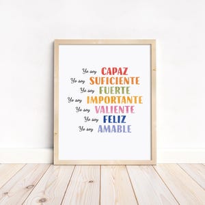 Kids Positive Affirmation Wall Art, Daily Affirmations Poster, Positive Playroom, Printable Wall Art, Motivational Poster, DIGITAL DOWNLOAD
