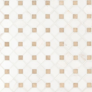 Bianco Dolomite Crema Dotty Pattern Mosaic Wall Tile