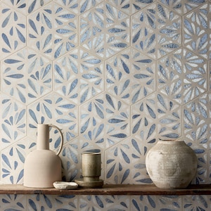 Terrapetal Fusion Stoneware Hexagon Tile 8.5x10”