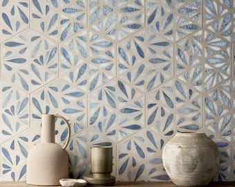Terrapetal Fusion Stoneware Hexagon Tile 8.5x10”