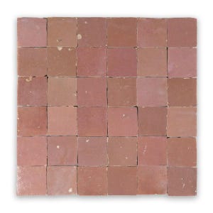 Old Rose 2”x2” Square Zellige Moroccan Mosaic Wall Tile