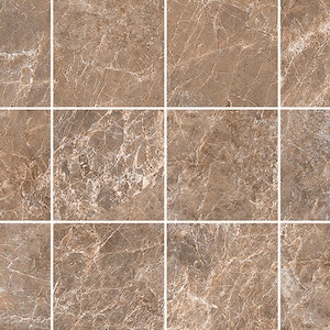 Porcelain Mosaic Mira (Square) Brown Satin Matte Backsplash Tile 2”x2” 