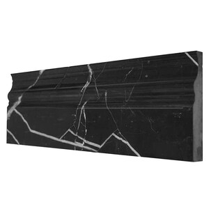 Nero Marquina Polished Baseboard Trim Tile 4 3/4x12”