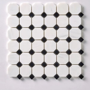 Bianco Dolomite Polished Octagon Mosaic Tile