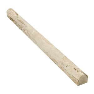 Queen Beige Polished Bullnose Liner Trim Tile 3/4x12”