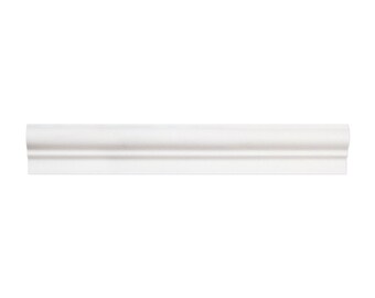Carrara White Italian Marble Chair Rail Molding Tile - OG-1 Single Step Design (2"x12")