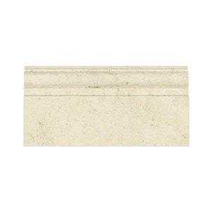 Ivory Travertine Honed Baseboard Trim Tile 6x12”