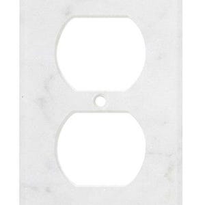 Carrara White Marble 2 3/4 x 4 1/2 Switch Plate 1-DUPLEX Wall Cover