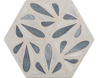 Terrapetal Fusion Stoneware Hexagon Tile 8.5x10”