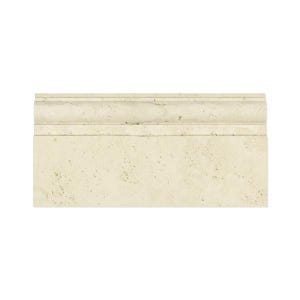 Ivory Travertine Honed Baseboard Trim Tile 5x12”