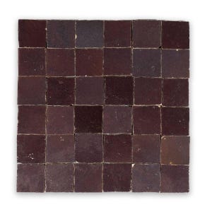 Cherry Zellige 2”x2” Square Moroccan Mosaic Wall Tile