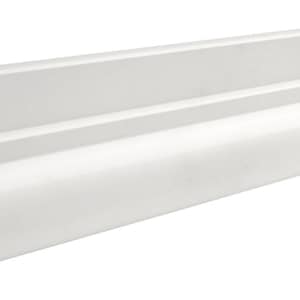 Afyon White Polished Single Chair Rail Trim Tile 2”x12”