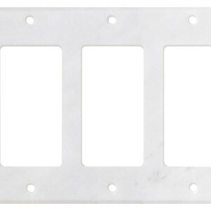 Carrara White Marble 4 1/2 x 6 1/3 Switch Plate 3-ROCKER Wall Cover