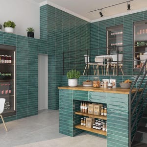 Zellige Emerald Green 2X16 Ceramic Wall Tile