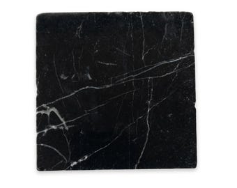 Nero Marquina Marble Tumbled (Antique) Wall and Floor Tile 4x4”