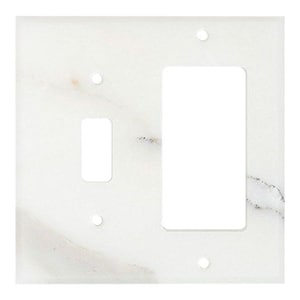 Calacatta Gold Marble 4 1/2 x 4 1/2 Switch Plate TOGGLE - ROCKER Wall Cover