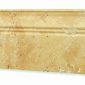 Gold Travertine Honed Baseboard Trim Trim Tile 5x12”