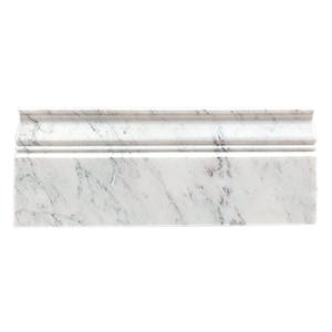 Carrara Italian White Baseboard Trim Tile  4 3/4” x 12”