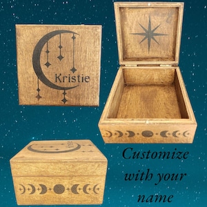 Moons & Stars Wooden box