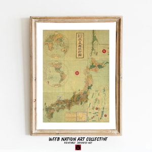 Vintage Japanse kaart afdrukbare kunst | Japanse muurkunst | Oude Japanse muurkunst | Japanse houtsnede | #13 downloaden