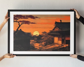 Vintage Ukiyo-e Japanese Farm Printable Wall Art Set of 5 | Japanese Digital Illustration | Japan Style Art |Download #7