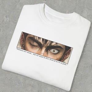 Maglietta grafica Mercenary Eyes Anime Box, maglietta unisex Manga Eyes, maglietta anime in stile grunge streetwear che ti farà impazzire