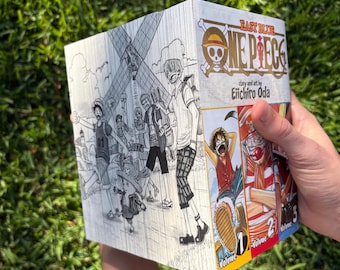 Custom One Piece Manga Fore-Edge Painting: Anime Book Art