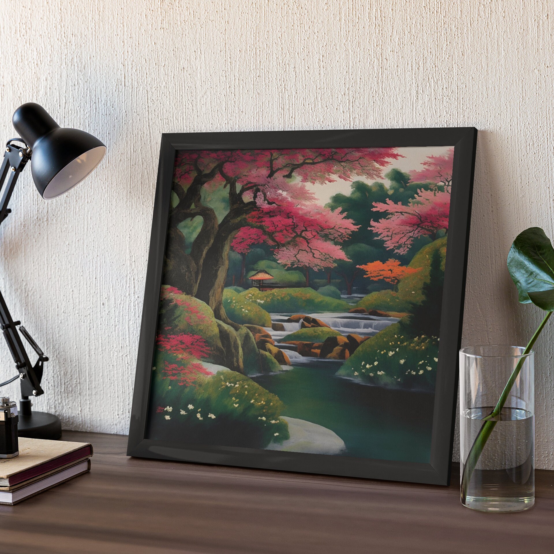 Japanese Botanical Garden PRINTABLE Wall Art Landscape Oil Painting ...