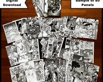 Berserk Manga Panel Collage Kit: Anime Room Decor (4239 Pcs) (Digital Download)