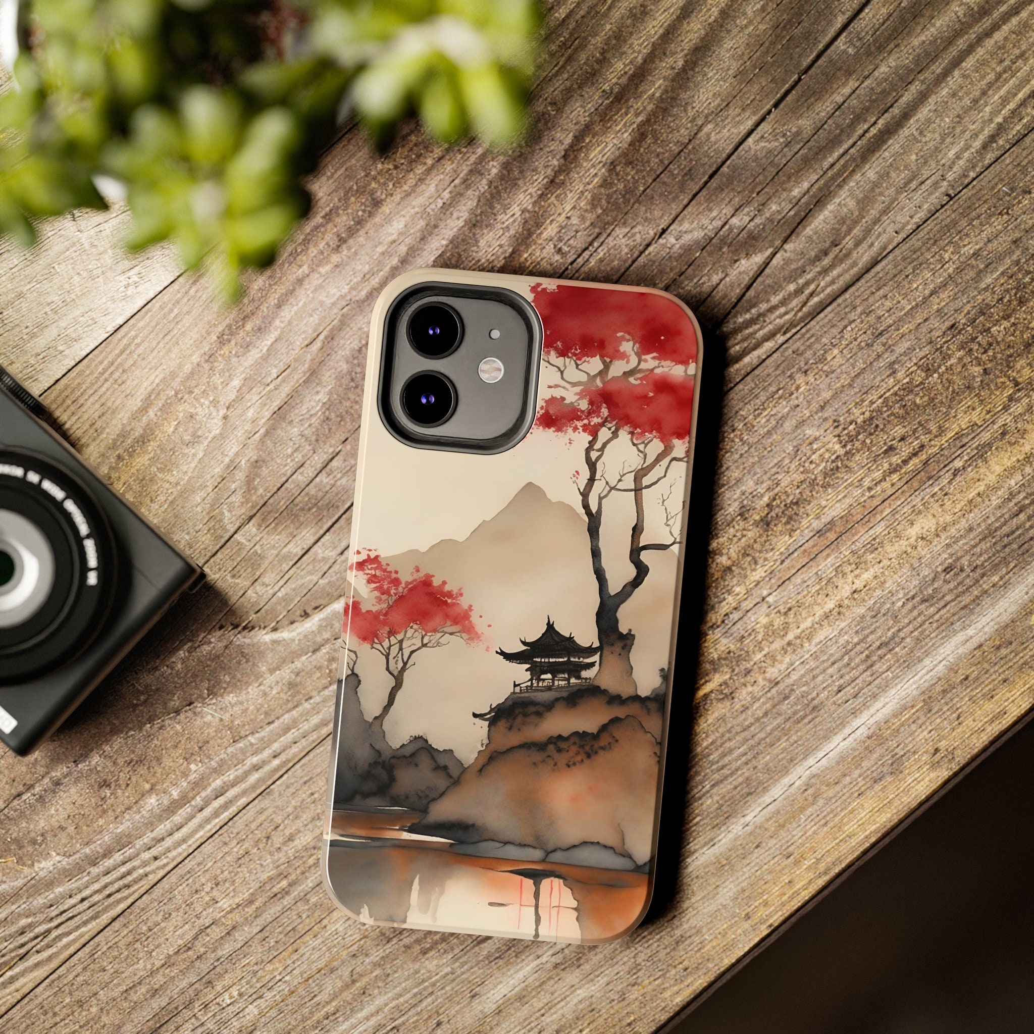 Japanese Sepia Ink iPhone Cases, Ancient Japan, Protective Phone Case