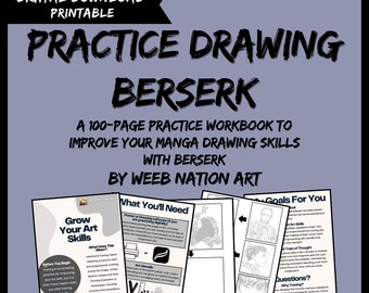 Berserk Manga Drawing Practice Workbook (102 Pages) (Printable Digital Download)