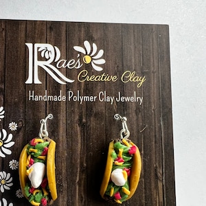 Taco earrings, Cinco de Mayo, fake food,  Mexican food, teacher gift, friend gift, festive celebration, fiesta, polymer clay