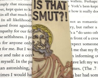 Funny Jesus Bookmark, Handmade Polymer Clay Bookmark