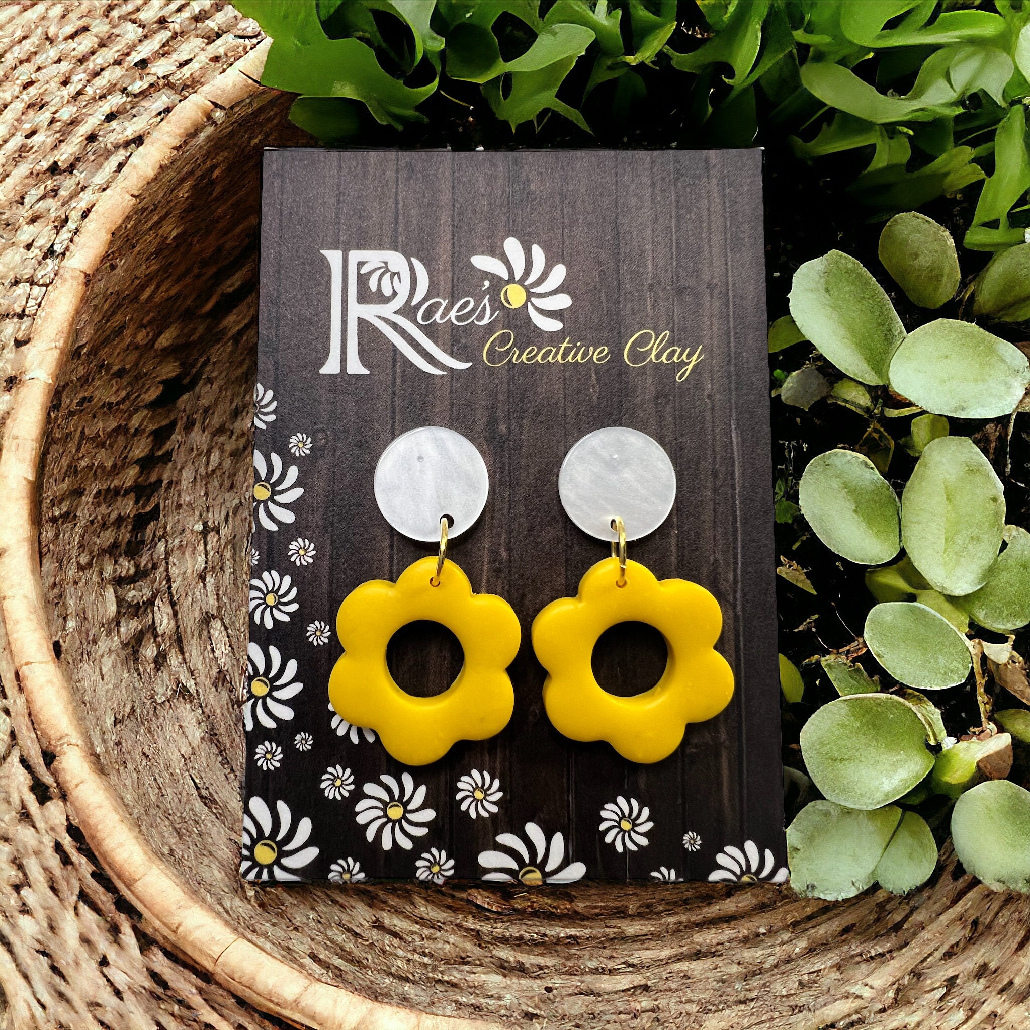 Yellow clay sale earrings