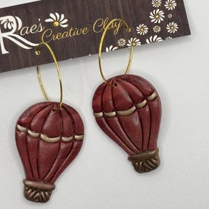 Hot Air Balloon earrings, whimsical jewelry, polymer clay dangles, gifts for her under 20, birthday gift for her, fun aviation jewelry