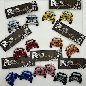 Off-Road Vehicle Earrings, 4 wheel drive, birthday gift for Mom, friend gift, dangle earrings, Mothers Day gift, polymer clay, gift under 20