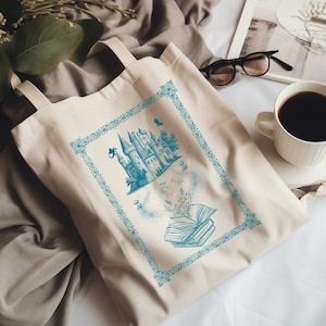 Bookish Tote Bag, Fantasy Tote Bag, Books Tote Bag, Bookish Bag, Book Lovers Gifts, Reader Tote Bag, Librarian Gifts, Library Book Bag